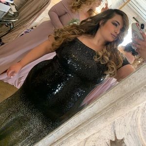 Black ombré to silver ball gown 2X